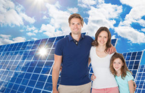 solar panels and family